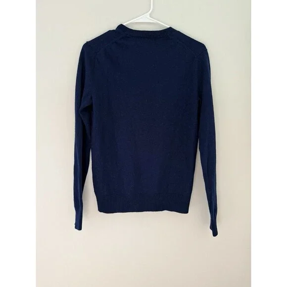 Banana Republic Men Sweater V-Neck Extra Fine Italian Merino Wool Blue Sz S - Picture 3 of 6